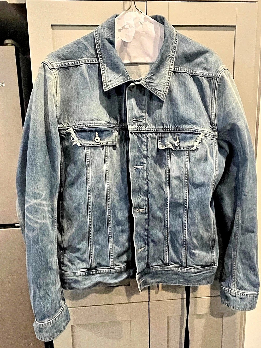 RIck Owens DRKSHDW washed Indigo Trucker JKT Denim Trucker Jacket